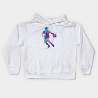 Girl Basketball Player Watercolor Sport Kids Hoodie